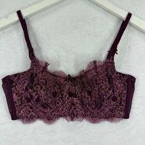 Victorias Secret Dream Angels Push Up Without Padding Bra 34C Metallic Lace